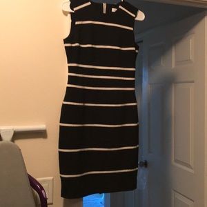Calvin Klein black & white striped dress size 2